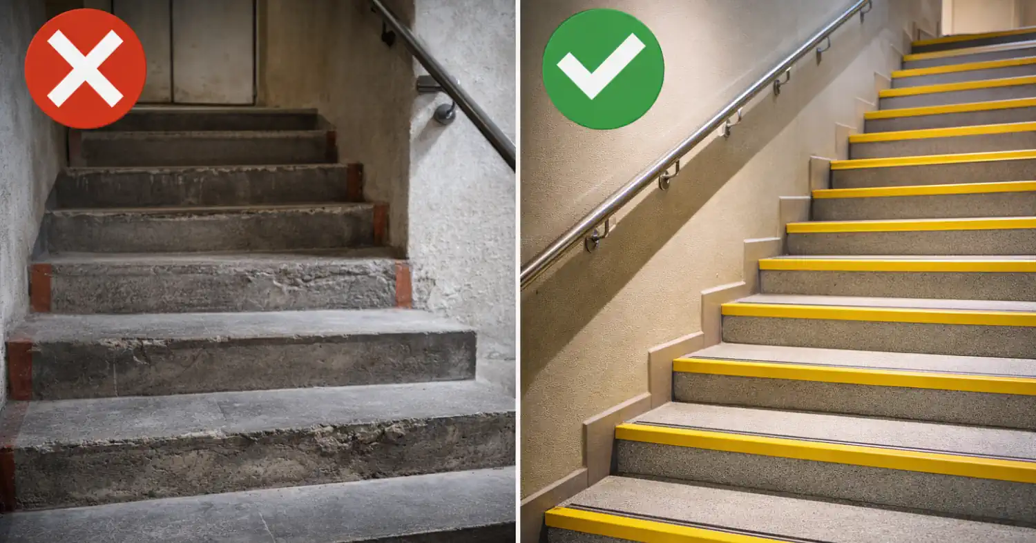 A lépcsők biztonságos kialakítása a munkavédelemben